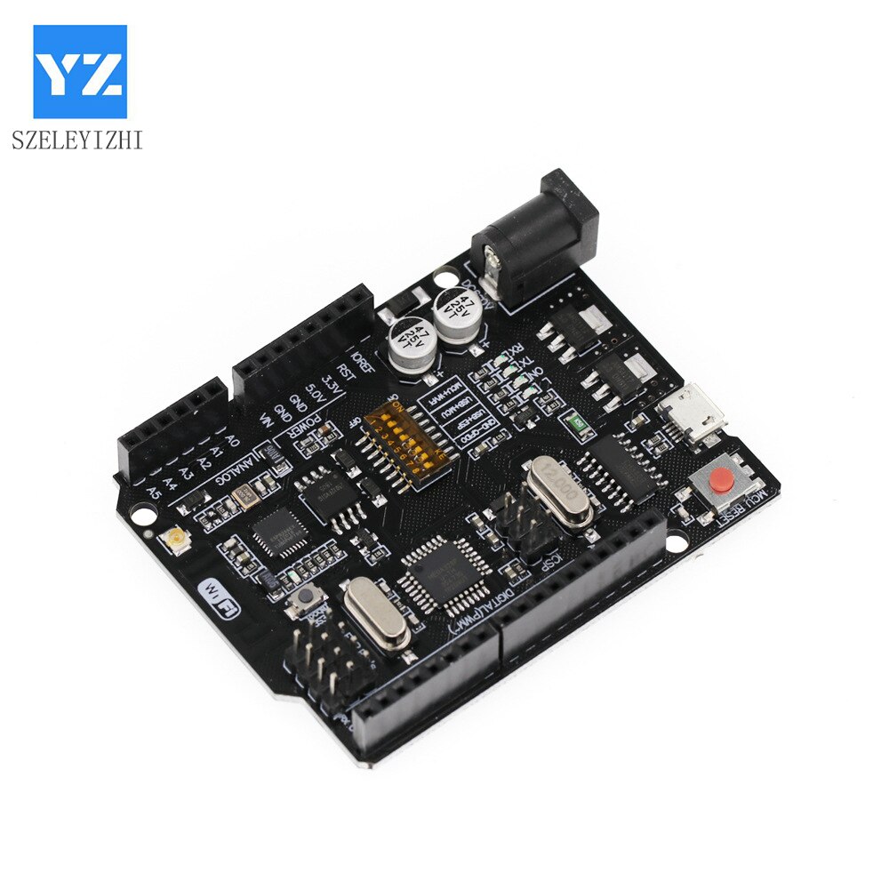 SZELEYIZHI UNO R3 + WiFi ATmega328P + ESP8266 (32Mb ޸) USB-TTL CH340G Arduino Uno NodeMCU WeMos ESP8266 One New Arrival
